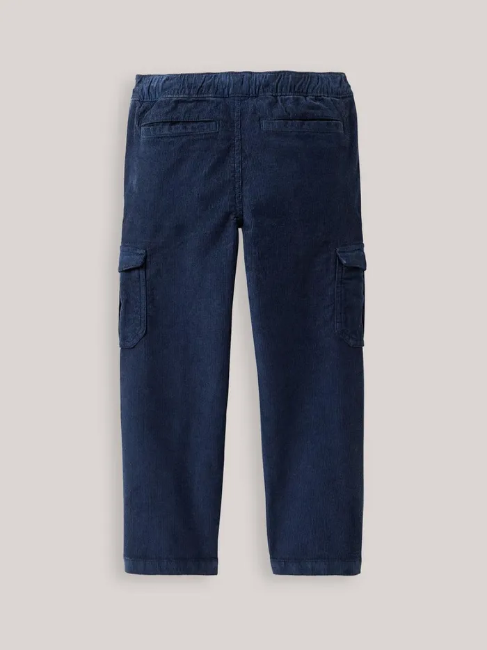 Boys Clothing Cyrillus Corduroy Cargo Trousers Marine