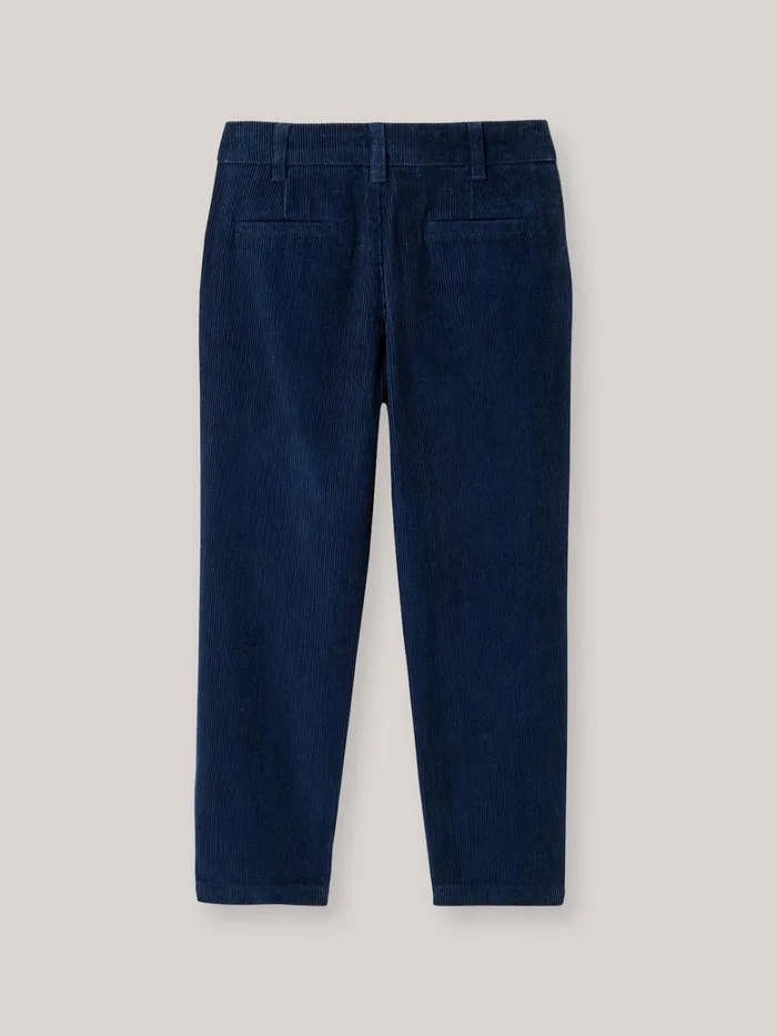 Boys Clothing Cyrillus Corduroy Chino Trousers Bleu
