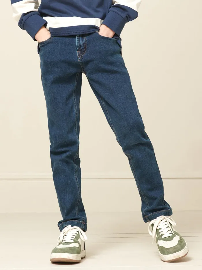 Boys Clothing Cyrillus StraightLeg Jeans 6399 Bleu Fonce Uni