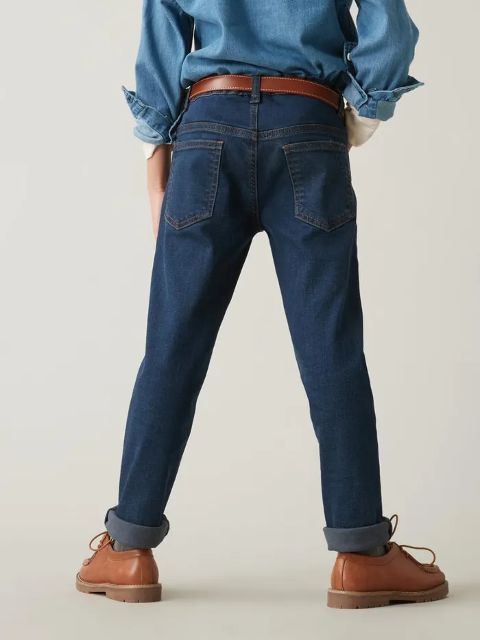Boys Clothing Cyrillus StraightLeg Jeans 6399 Bleu Fonce Uni