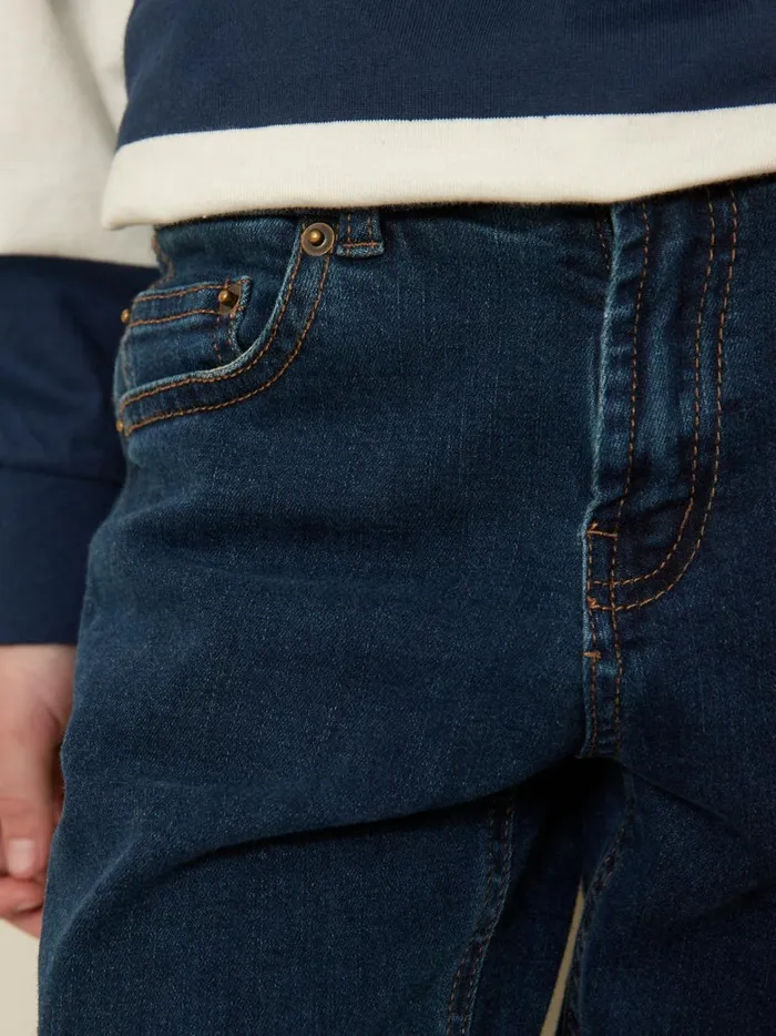 Boys Clothing Cyrillus StraightLeg Jeans 6399 Bleu Fonce Uni
