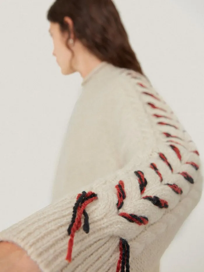 Braided Cable Jumper Cream Women Jigsaw Knitwear and Cashmere