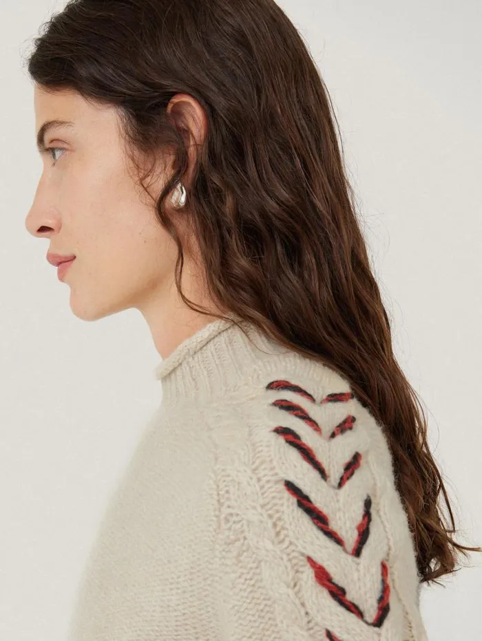 Braided Cable Jumper Cream Women Jigsaw Knitwear and Cashmere