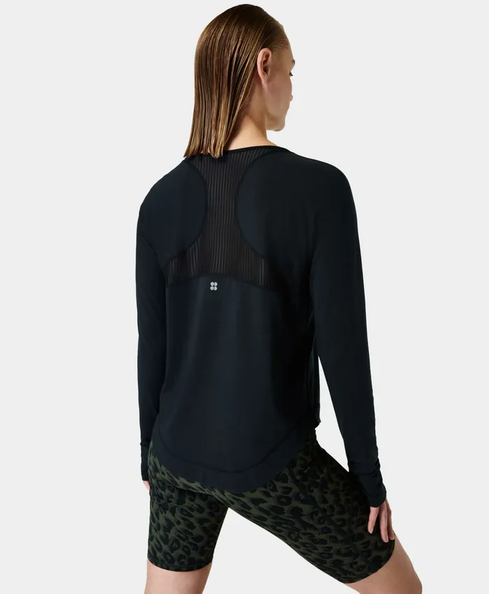 Breathe Easy Long Sleeve Top Black Long Sleeve Tops Sweaty Betty Women