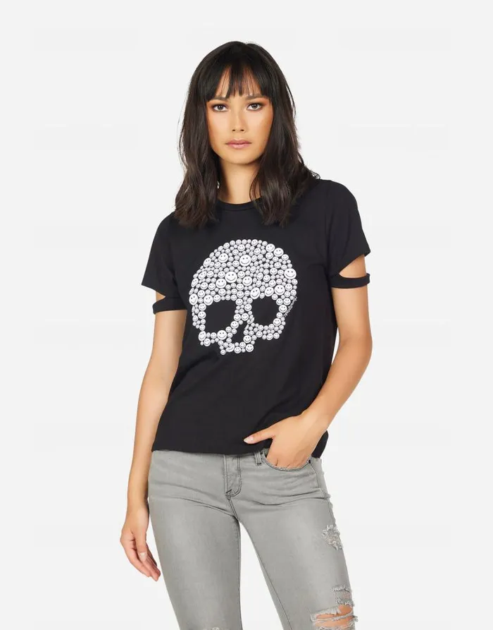 Bri Happy Skulls Black Women Lauren Moshi Short Sleeve
