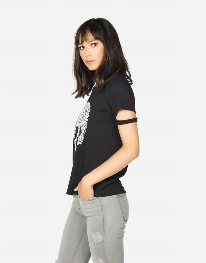 Bri Happy Skulls Black Women Lauren Moshi Short Sleeve