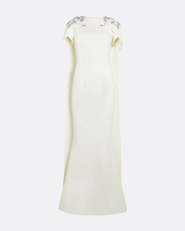 Bridal Ginkgo Flower Bud Embroidered Ivory Dress Ivory 8211 Safiyaa Women