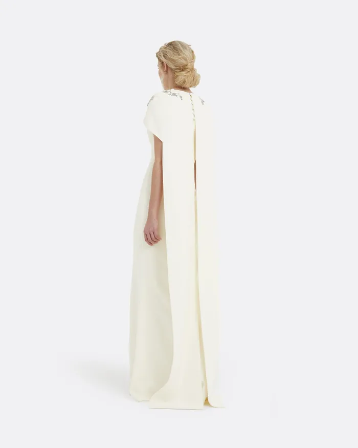 Bridal Ginkgo Flower Bud Embroidered Ivory Dress Ivory 8211 Safiyaa Women