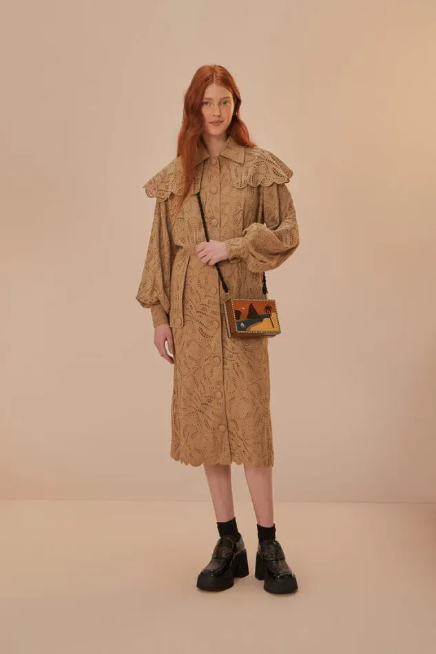 Brown Laise Trench Coat Women FARM Rio Coats
