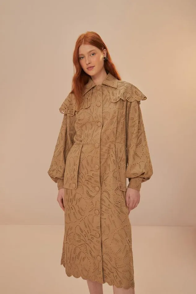 Brown Laise Trench Coat Women FARM Rio Coats