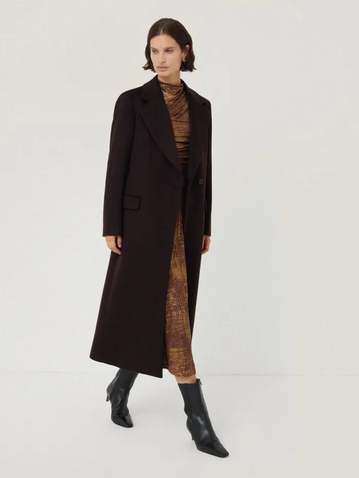 Brushed Bronze Draped Dress Bronze Women Jigsaw Dresses and Jumpsuits