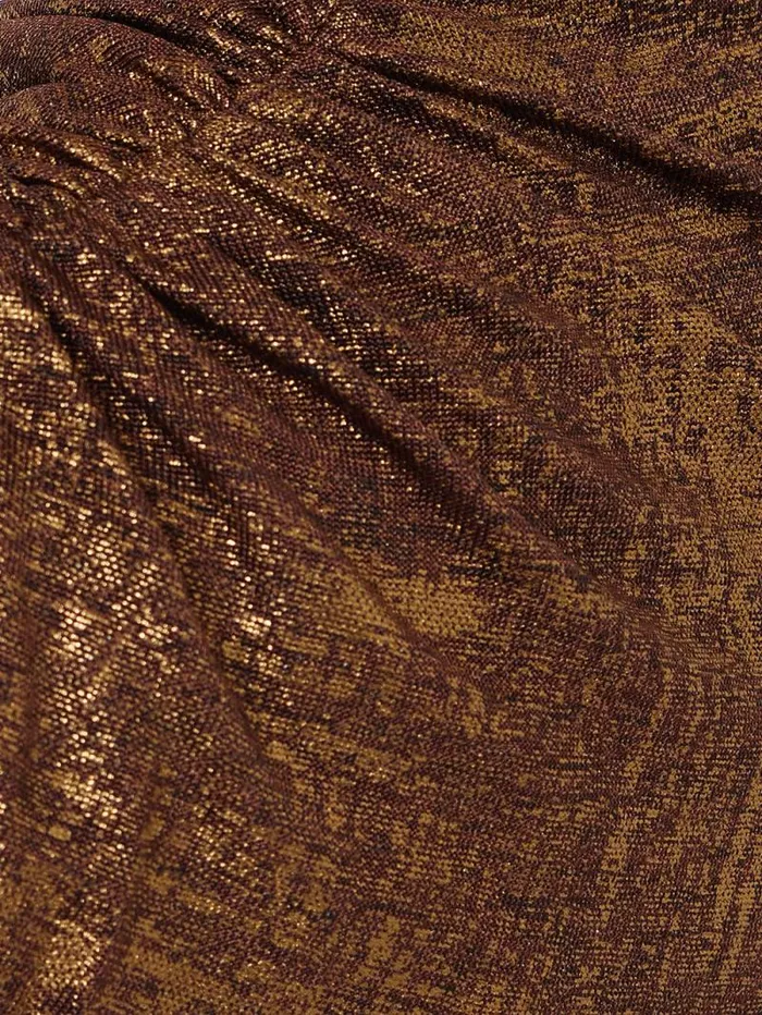 Brushed Bronze Draped Dress Bronze Women Jigsaw Dresses and Jumpsuits