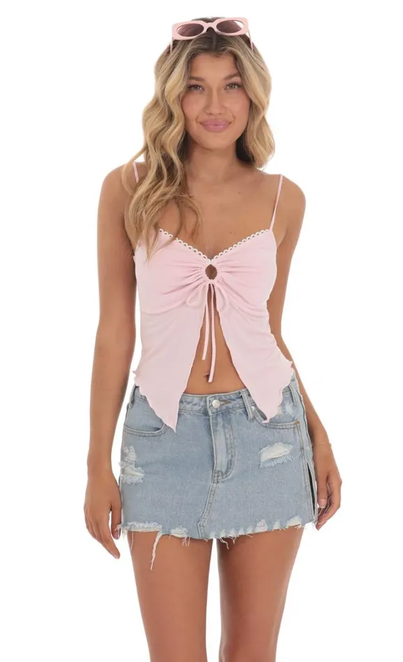 Butterfly Top Pink Women LUCY IN THE SKY Tops Butterfly Top Pink Women LUCY IN THE SKY Tops
