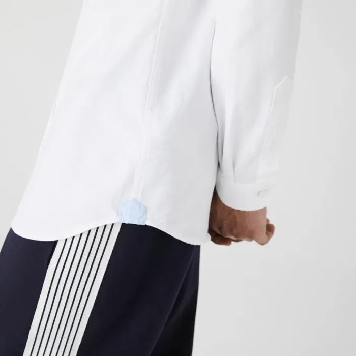 Button Down Shirts Men Lacoste Men039s Regular Fit Cotton Oxford Shirt White 001