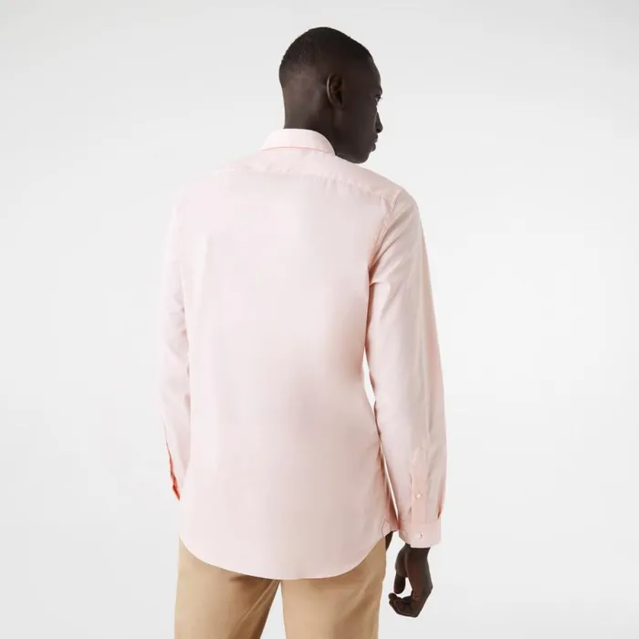 Button Down Shirts Men Lacoste Men039s Slim Fit Stretch Cotton Poplin Shirt Light Pink Ady