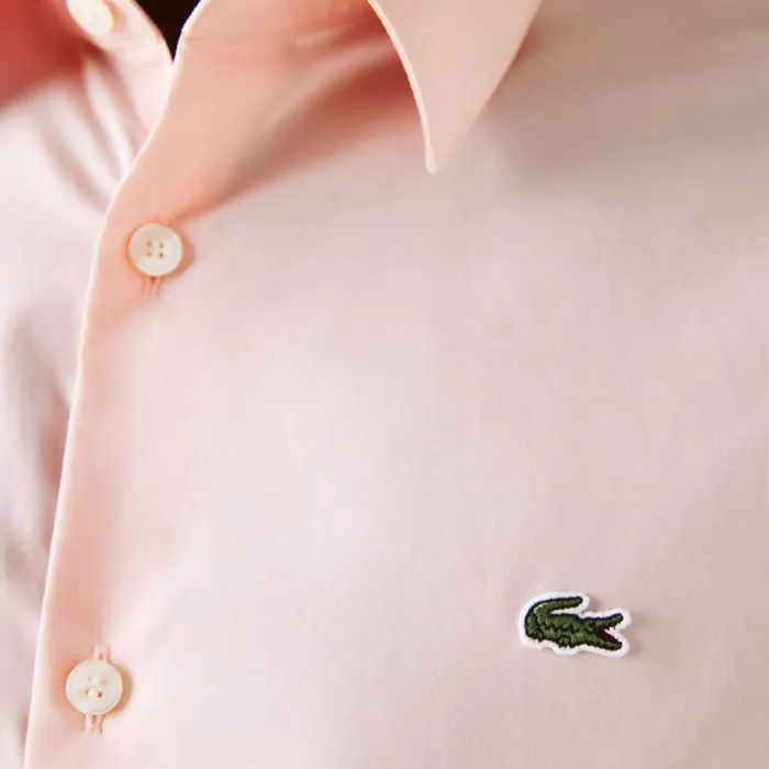Button Down Shirts Men Lacoste Men039s Slim Fit Stretch Cotton Poplin Shirt Light Pink Ady