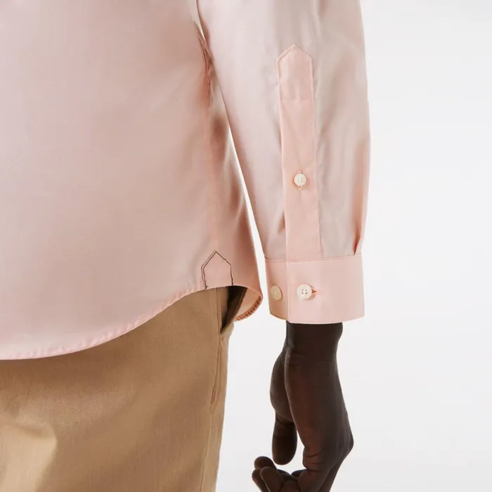 Button Down Shirts Men Lacoste Men039s Slim Fit Stretch Cotton Poplin Shirt Light Pink Ady