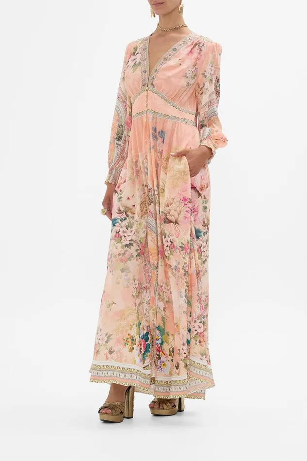 BUTTON DRESS WITH SHAPED WAISTBAND THE JEWELLERY PALACE The Jewellery Palace Womens Camilla Dresses
