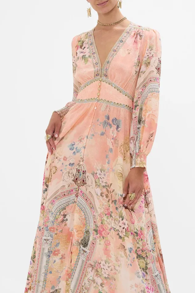 BUTTON DRESS WITH SHAPED WAISTBAND THE JEWELLERY PALACE The Jewellery Palace Womens Camilla Dresses