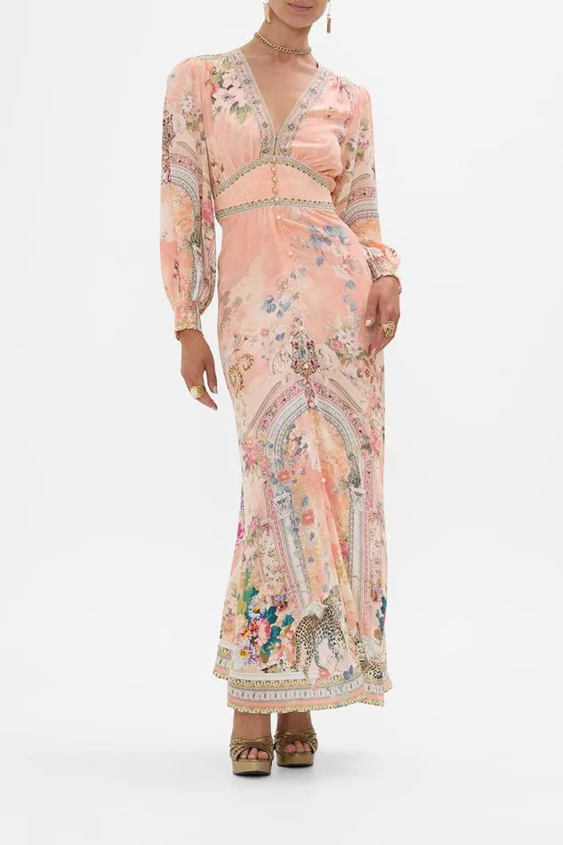 BUTTON DRESS WITH SHAPED WAISTBAND THE JEWELLERY PALACE The Jewellery Palace Womens Camilla Dresses