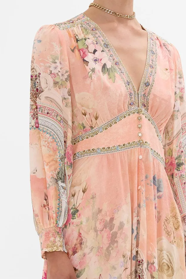 BUTTON DRESS WITH SHAPED WAISTBAND THE JEWELLERY PALACE The Jewellery Palace Womens Camilla Dresses