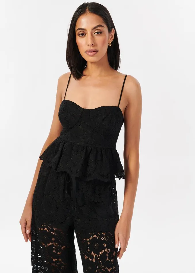 CAMI NYC Tops and Sweaters Women Alexandra Lace Bustier Black