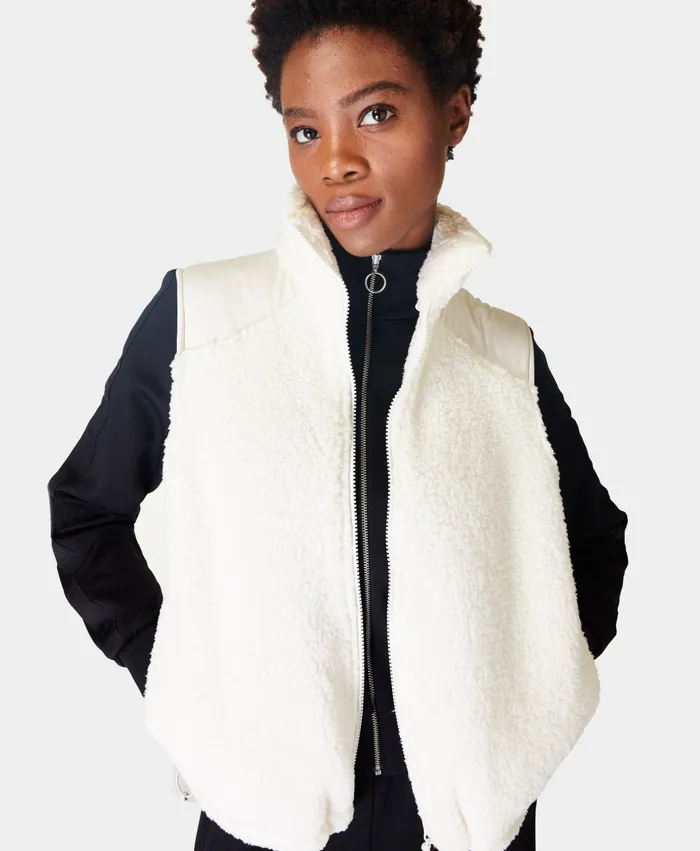 Canyon Fleece Vest Lily White Jumpers Hoodies Sweaty Betty Women