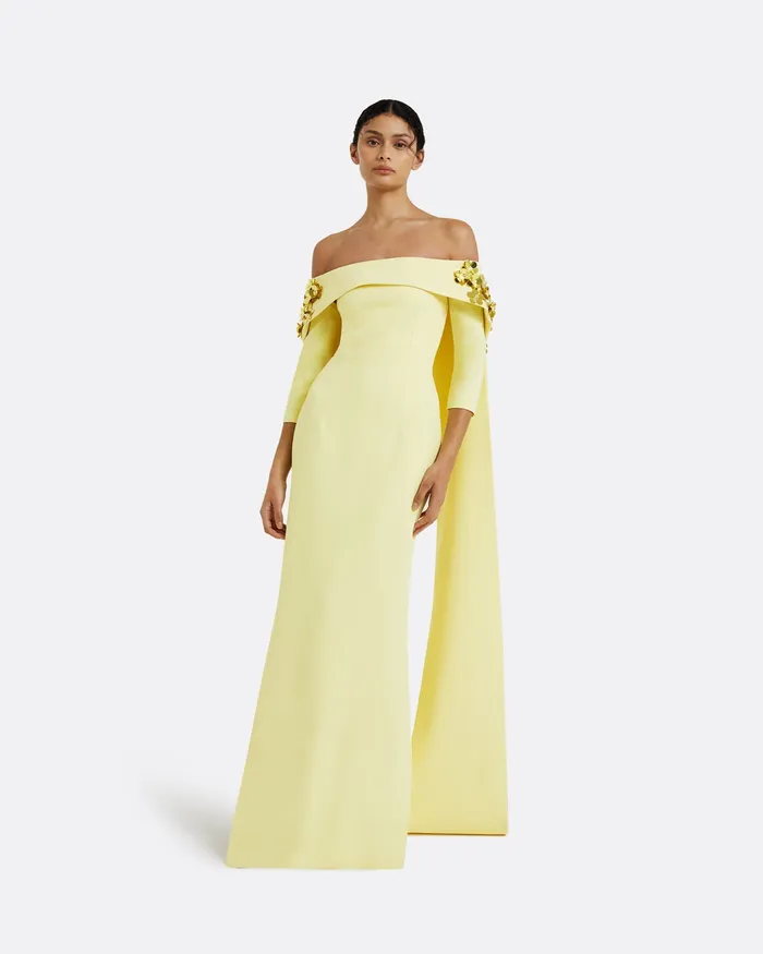 Capes and Harnesses Women Bellara Pale Yellow Harness and Soshin Dress Pale Yellow Safiyaa