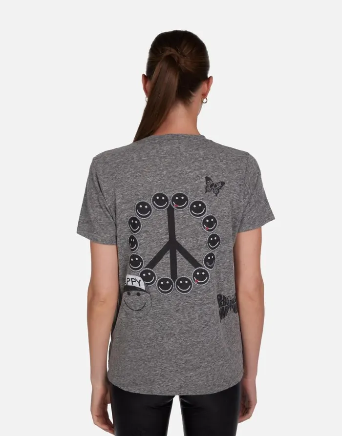 Capri Peace Elements Heather Grey Women Lauren Moshi Short Sleeve