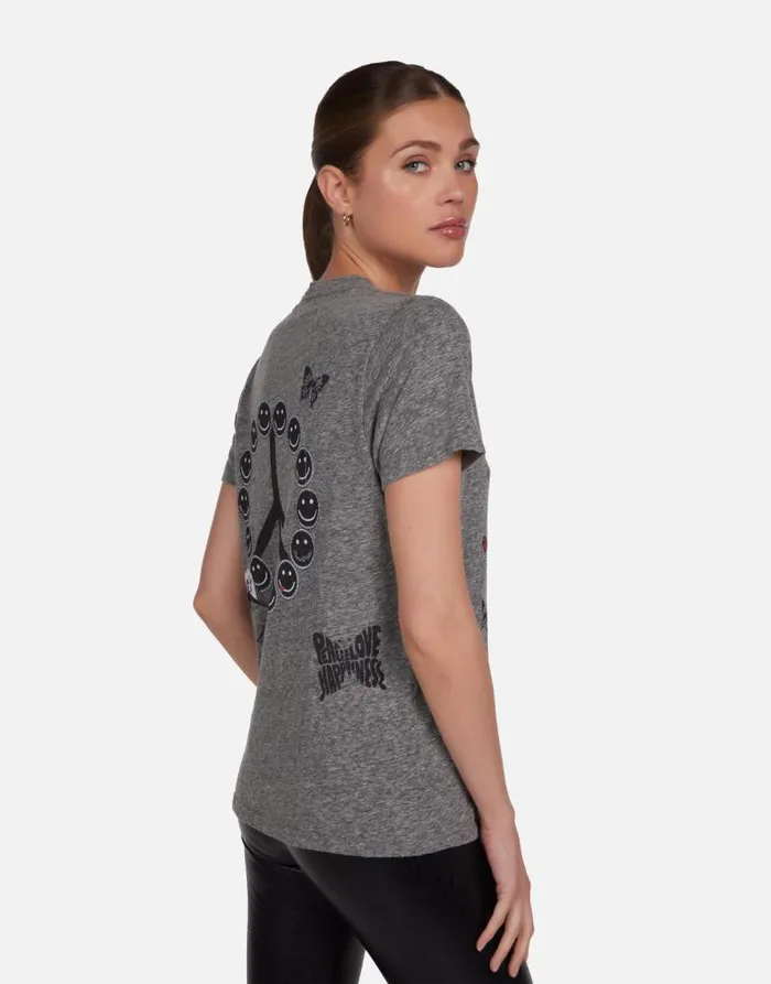Capri Peace Elements Heather Grey Women Lauren Moshi Short Sleeve