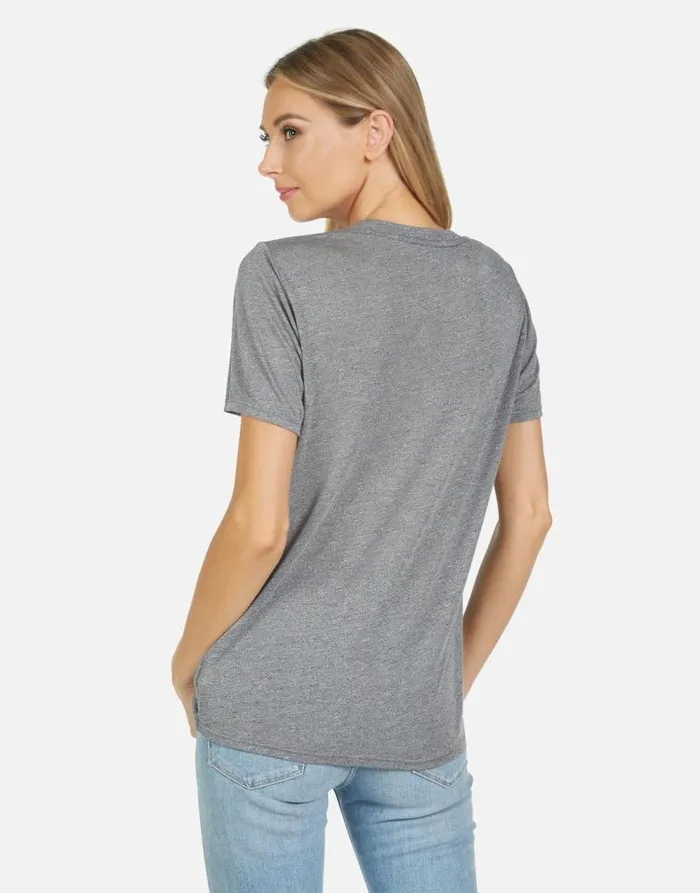 Capri World Peace Love Heather Grey Women Lauren Moshi Short Sleeve