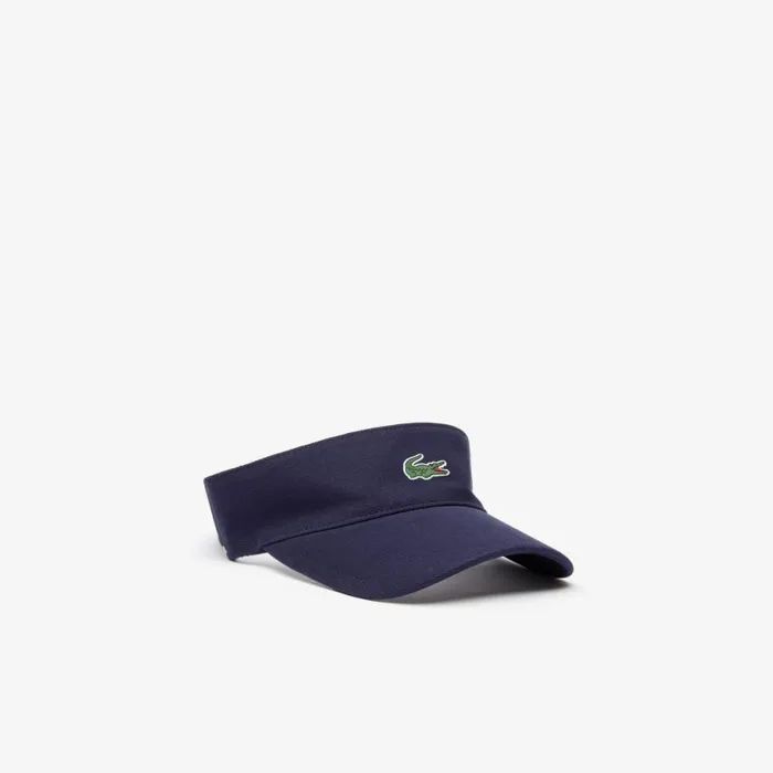 Caps and Hats Men Lacoste Men039s Sport Piqu and Fleece Tennis Visor Navy Blue 166