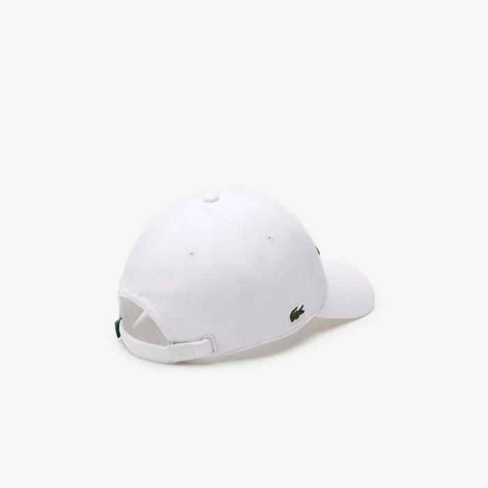 Caps and Hats MenWomen Lacoste Unisex 3D Embroidered Cotton Piqu Baseball Cap White 001