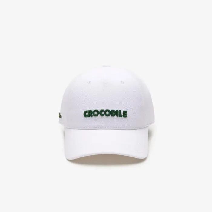 Caps and Hats MenWomen Lacoste Unisex 3D Embroidered Cotton Piqu Baseball Cap White 001
