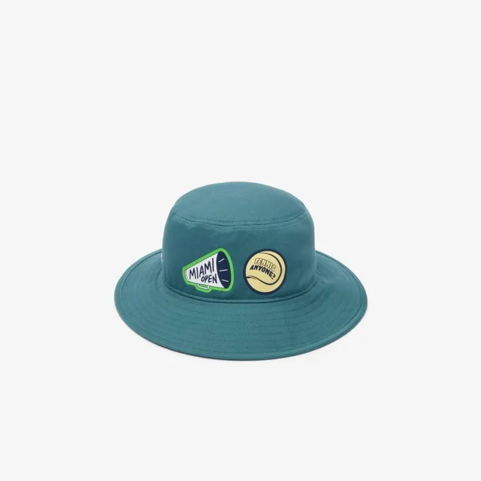 Caps and Hats MenWomen Lacoste Unisex Miami Open Edition Sport Bucket Hat Hydro Blue Iy4