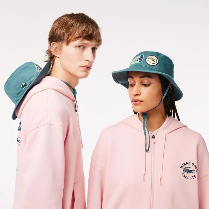 Caps and Hats MenWomen Lacoste Unisex Miami Open Edition Sport Bucket Hat Hydro Blue Iy4