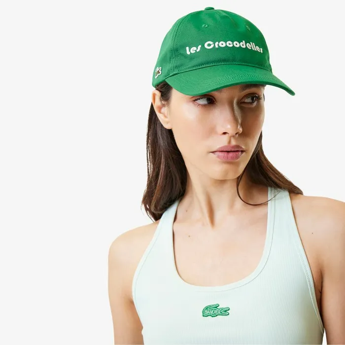 Caps and Hats MenWomen Lacoste Women039s Lacoste X Bandier Cap Rocket Green Cnq