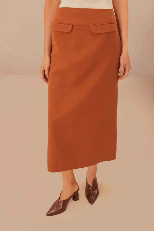 Caramel Midi Skirt Women FARM Rio Skirts