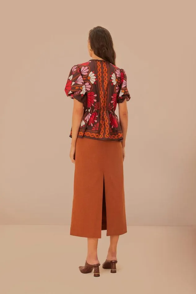 Caramel Midi Skirt Women FARM Rio Skirts