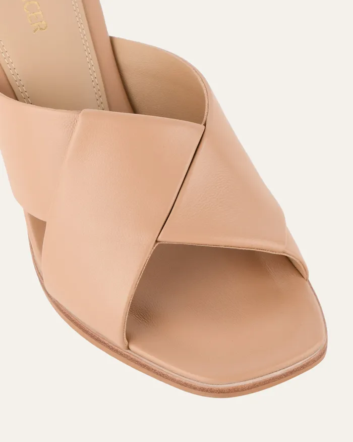 Carrie mid heel sandals beige leather Women MID SANDALS jomercer