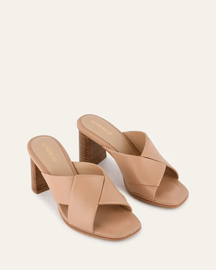Carrie mid heel sandals beige leather Women MID SANDALS jomercer