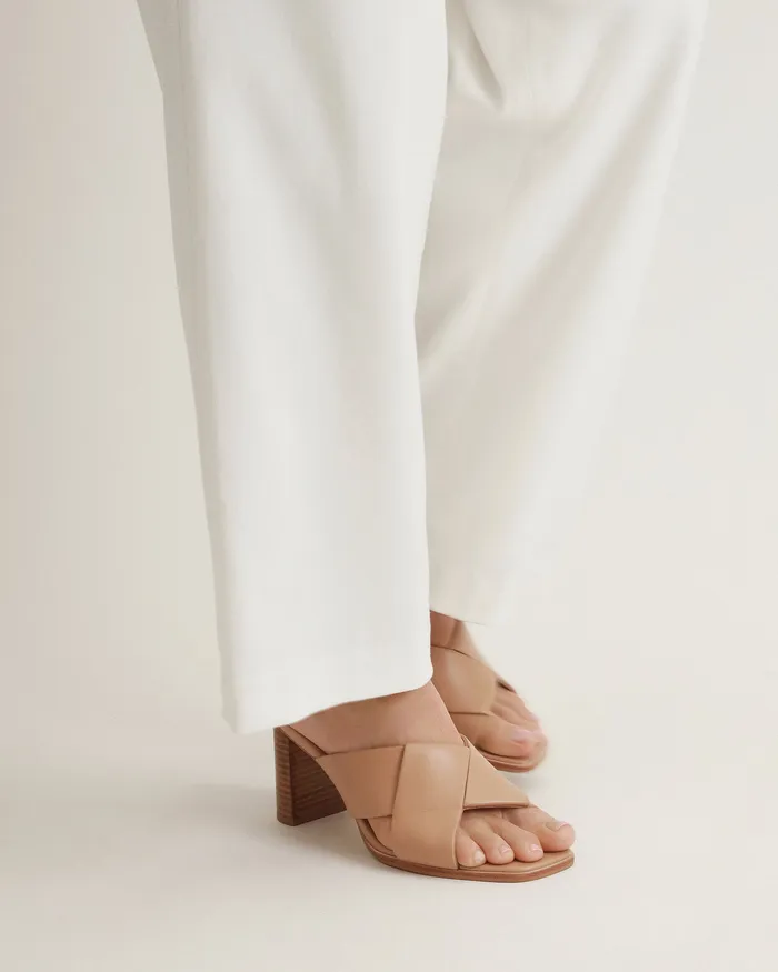 Carrie mid heel sandals beige leather Women MID SANDALS jomercer