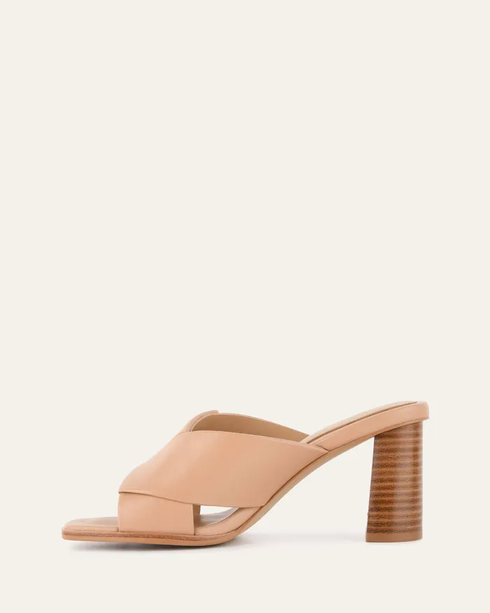 Carrie mid heel sandals beige leather Women MID SANDALS jomercer