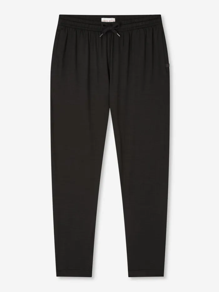 Casual Pants Men Derek Rose Track Pants Basel Micro Modal Stretch Black