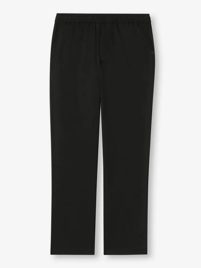 Casual Pants Men Derek Rose Trousers Harris Lyocell Cotton Black