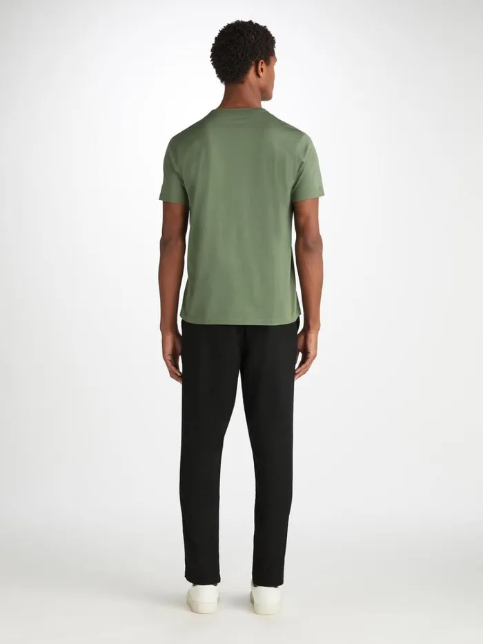 Casual Pants Men Derek Rose Trousers Harris Lyocell Cotton Black