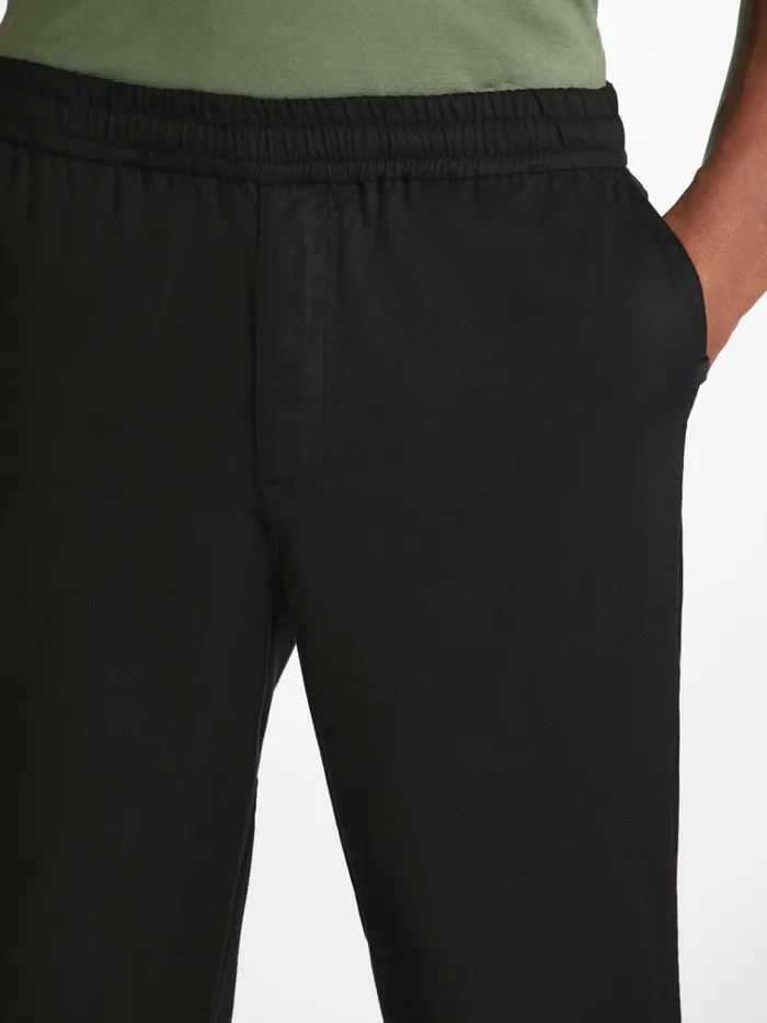 Casual Pants Men Derek Rose Trousers Harris Lyocell Cotton Black