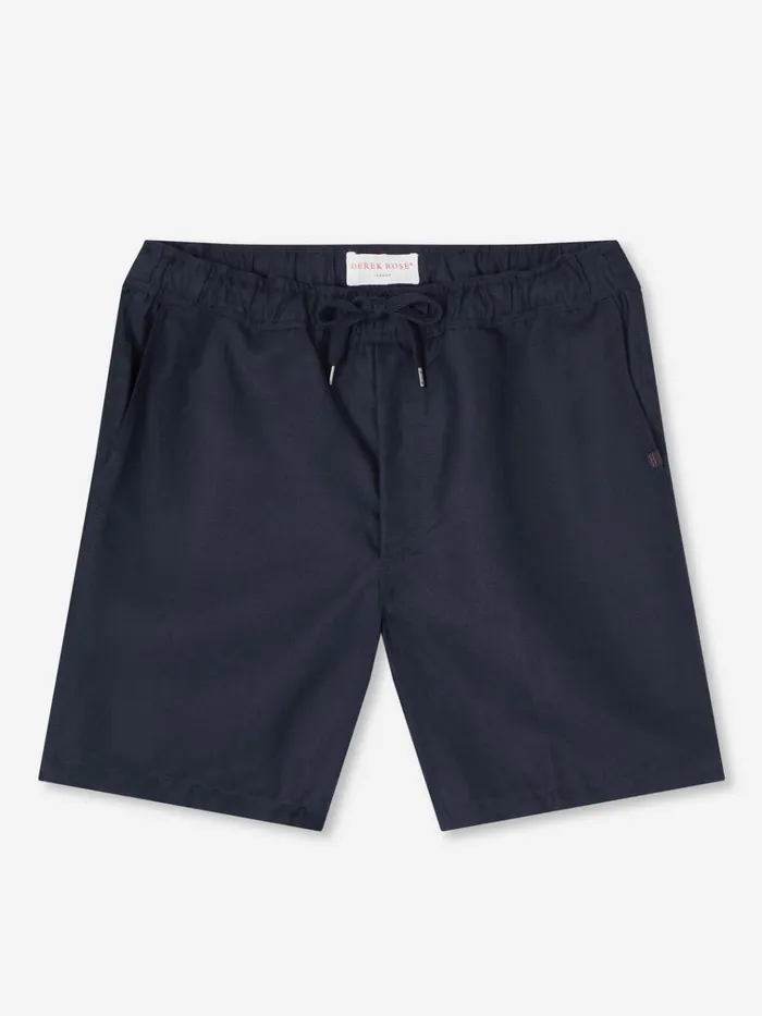 Casual Shorts Men Derek Rose Shorts Sydney 2 Linen Navy