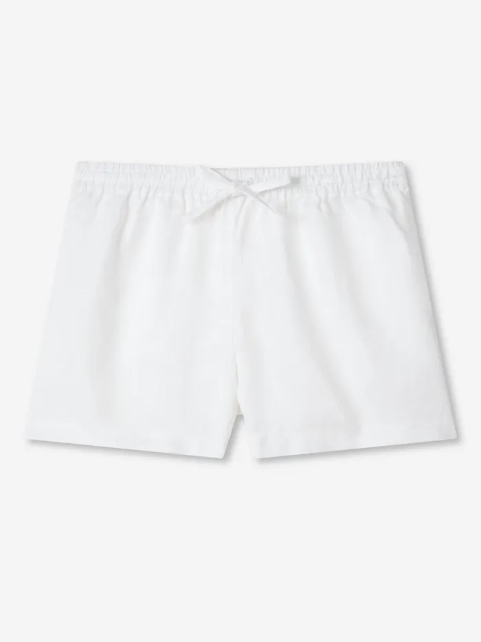 Casual Shorts Women Derek Rose Shorts Vienna Linen White