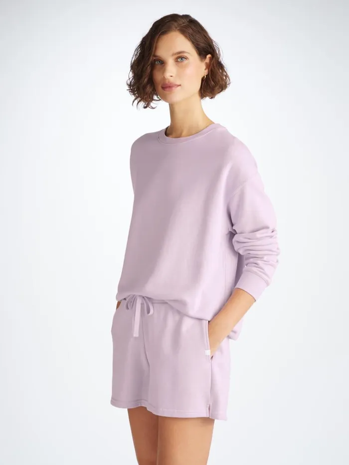 Casual Shorts Women Derek Rose Sweat Shorts Quinn Cotton Modal Lilac